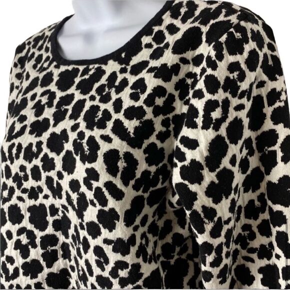 Vince Camuto Leopard Print Long Sleeve Sweater L - Picture 7 of 7
